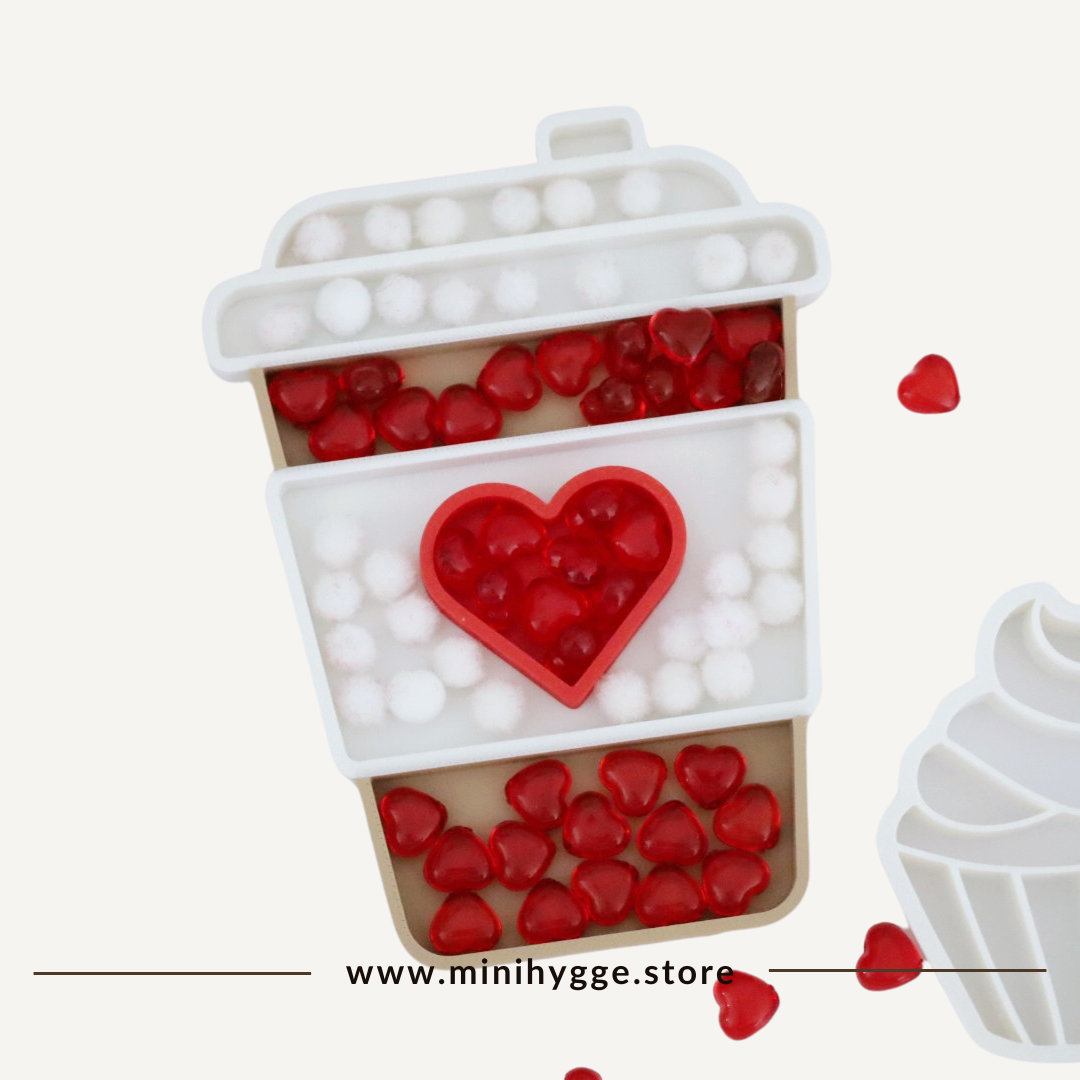 Valentine Coffee Sensory Play Tray