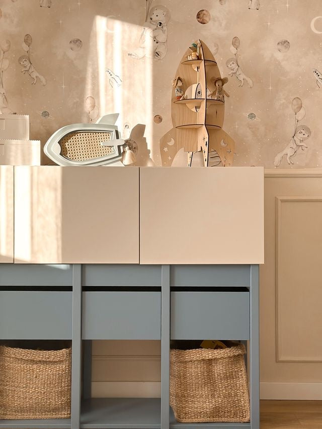 Commode Tweens in Gedempt Blauw & Zandbeige