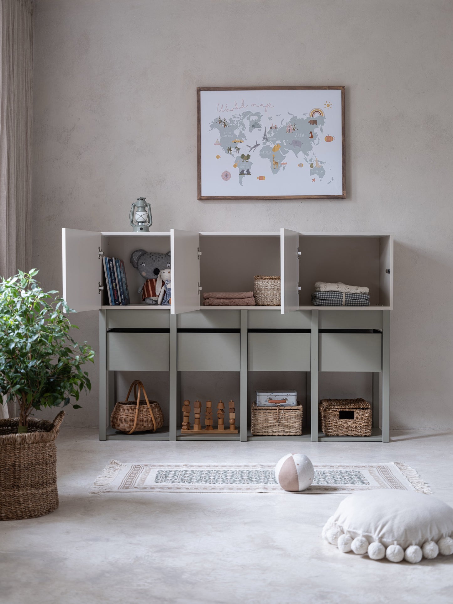 Commode Tweens in Gedempt Eucalyptus
