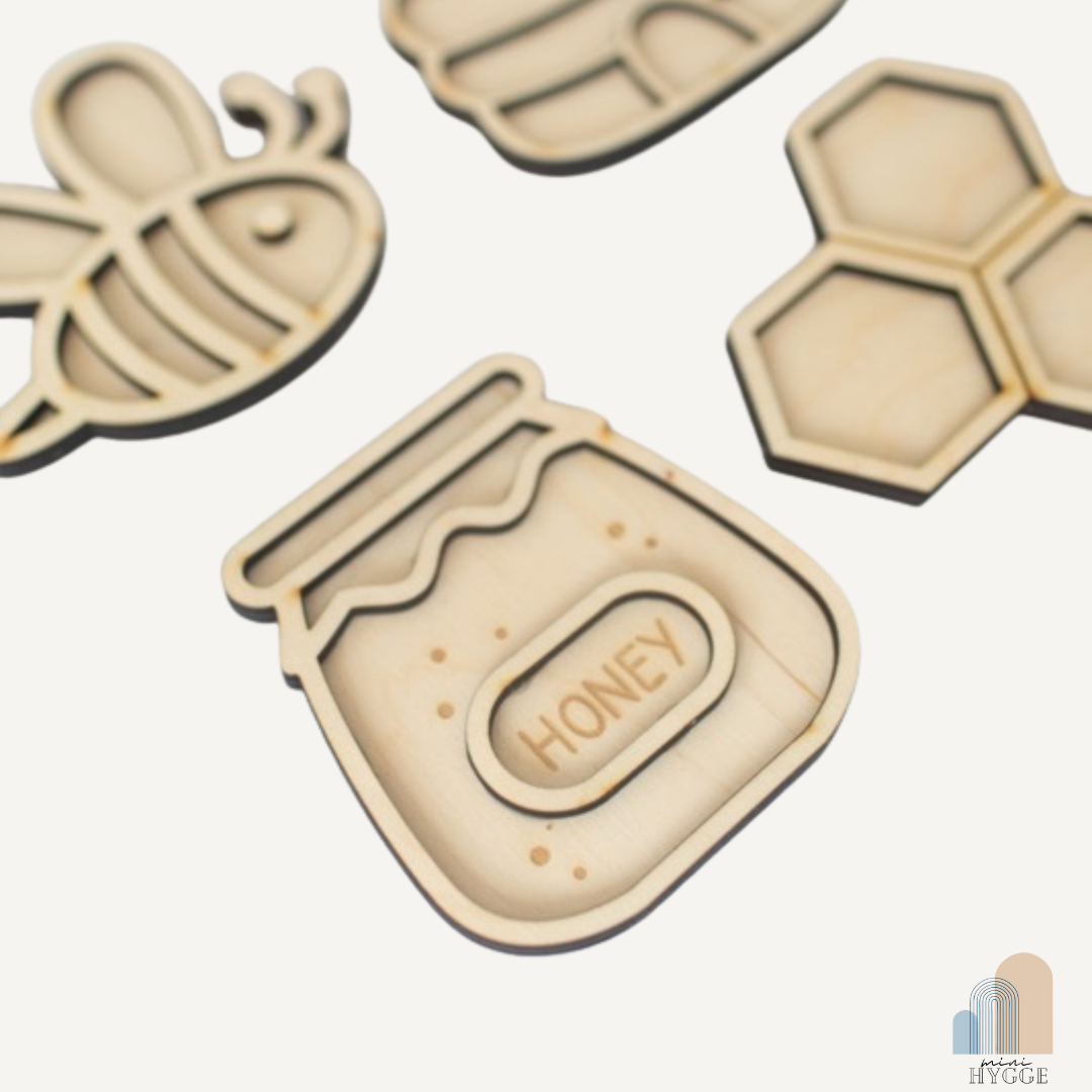 Montessori sensorisch spel Honey Bee set