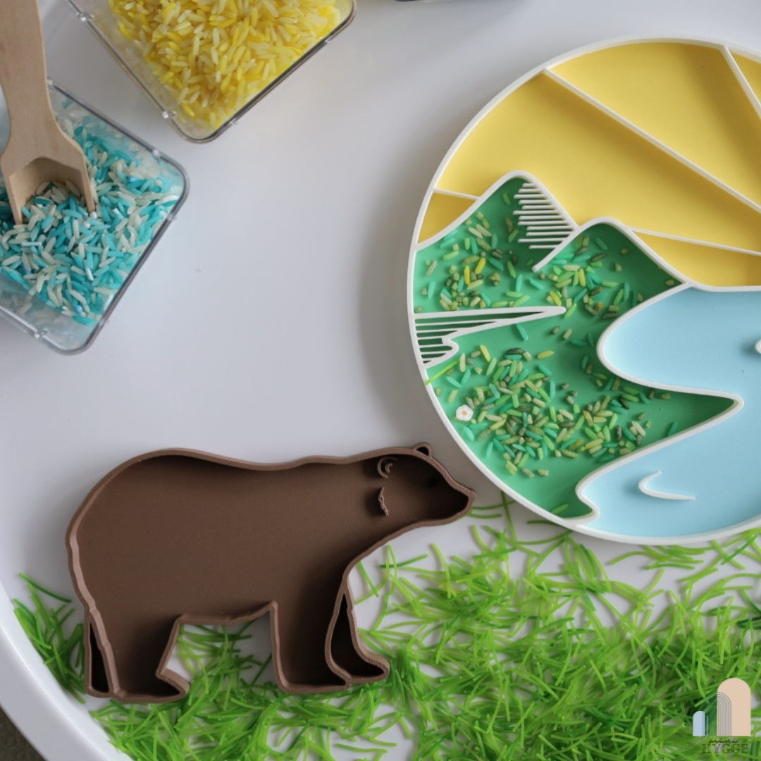 Sensorisch Tray – Zonsondergang Landschap | Vulvorm Montessori Spel