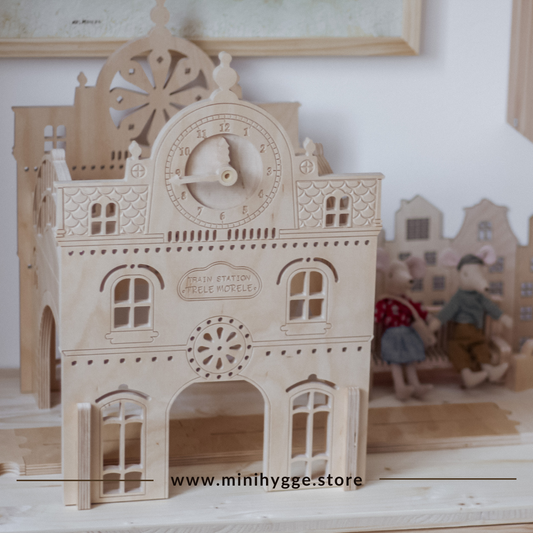Houten treinstation speelset Trele Morele Design