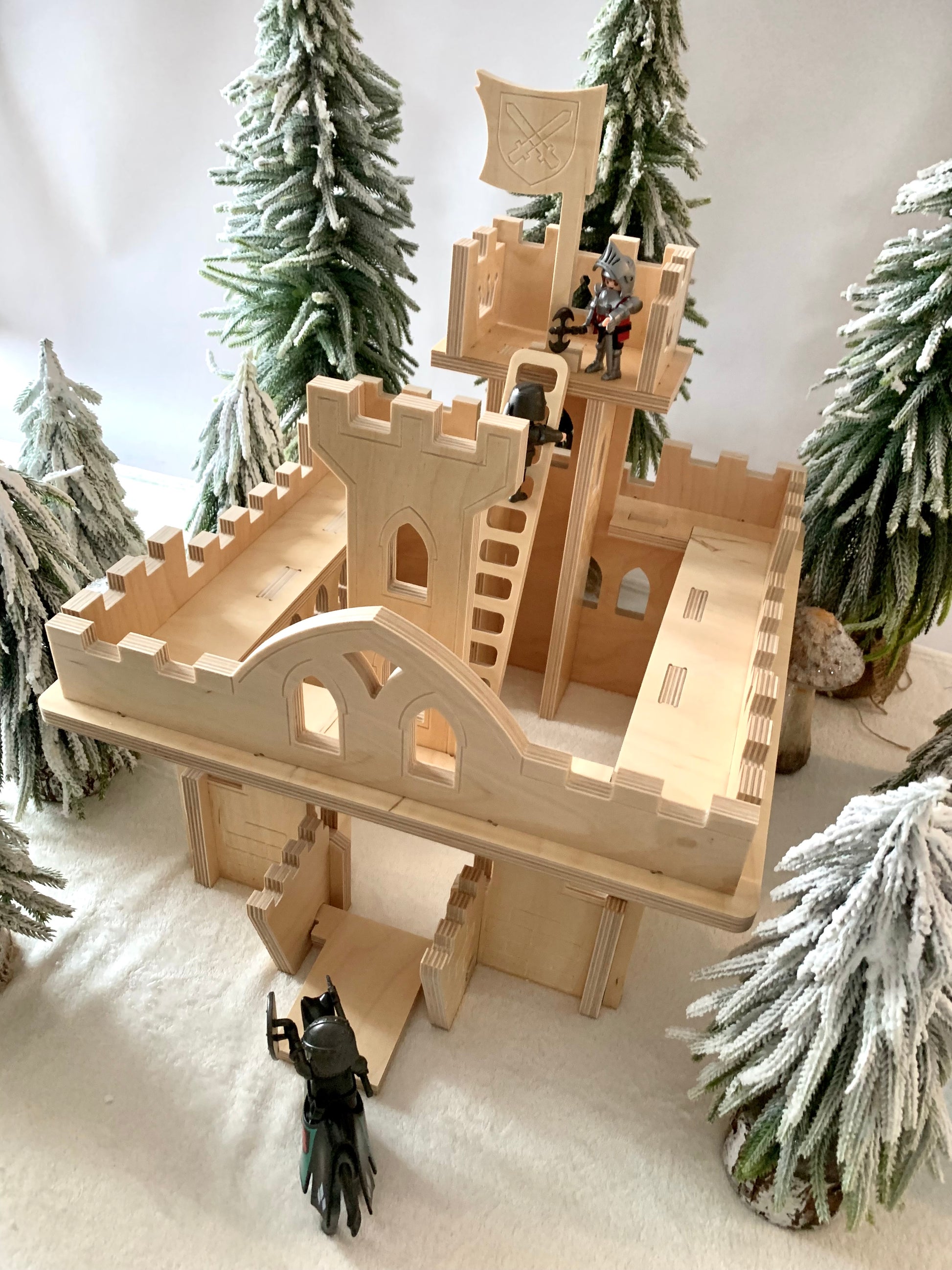 Trele Morele houten kasteel met katapult